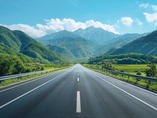 Endless Freedom: Empty Highway Beneath Clear Skies