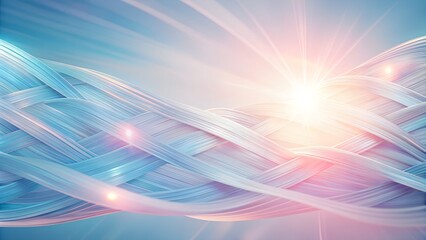 Obraz premium Abstract intertwined fibers forming wavy pattern with bright light