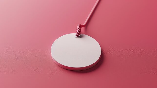 Blank white price tag with string mockup