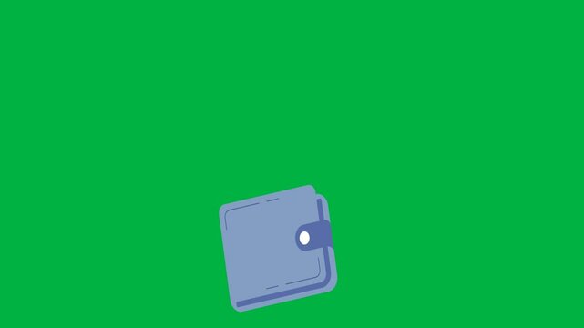 Cashback. Income. Payment. Money transfer. Money wealth concept. Profit money. Credit. Receiving the money. Coins fall into a wallet Animation.green screen, rich, investment