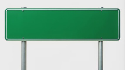 Fototapeta premium Green street sign with white text, cut out on a white background, green, street sign, cut out, isolated, white background