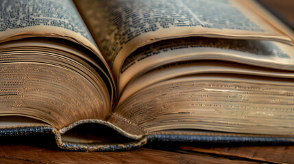 old book on table, Physical Books Depicted by a Close-Up of Open Books