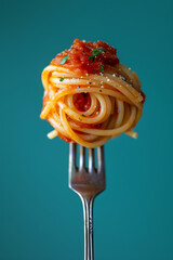 fork with spaghetti 