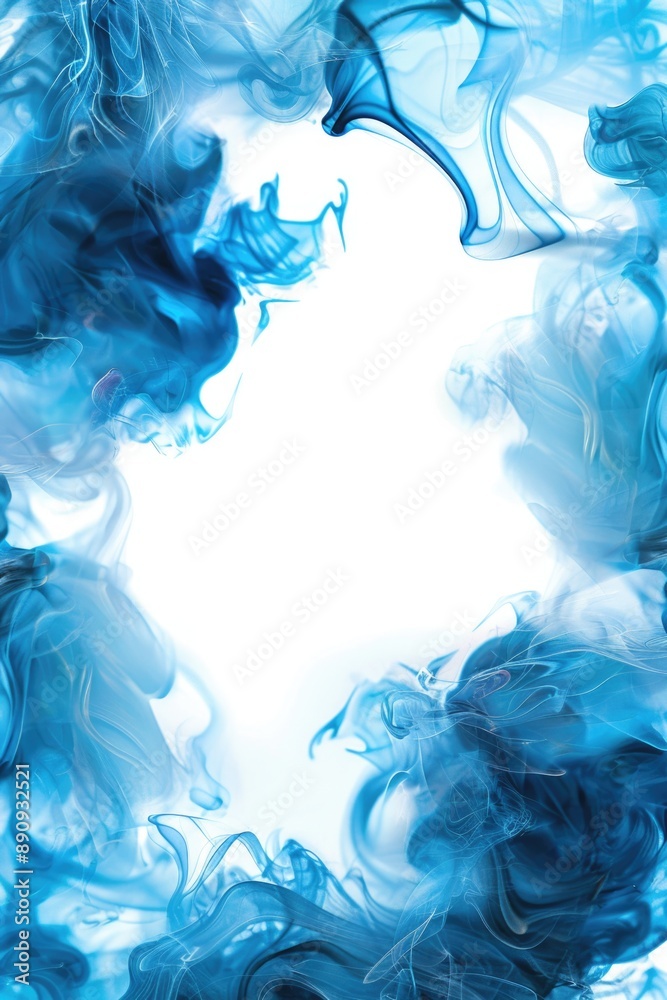 Aufkleber close-up shot of blue ink dispersing into water, creating a mesmerizing pattern