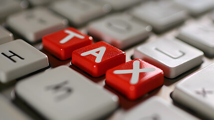 Role of Taxation in Governance and Society Represented by Bold Red Lettering on a Computer Keyboard