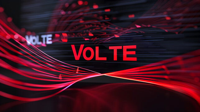 Communication Technology of Voice Over LTE Highlighted by a Stylized Logo This image showcases the advanced communication technology of Voice Over LTE (VoLTE)