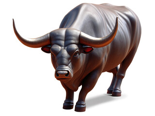 A 3D illustration of bull isolated on transparent background ,representing a strong market. Set index and financial growth and optimism concept .Big 4 powerful wild mammal