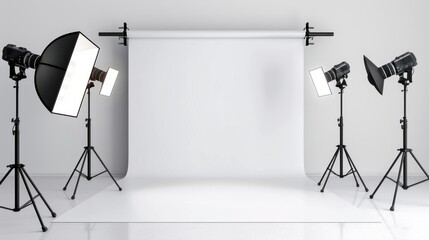 Professional Photography Studio Setup with Lights