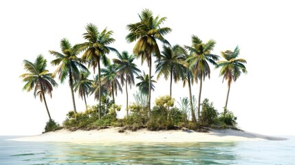 Obraz premium A group of palm trees standing tall on a sandy beach, great for travel or tropical-themed projects