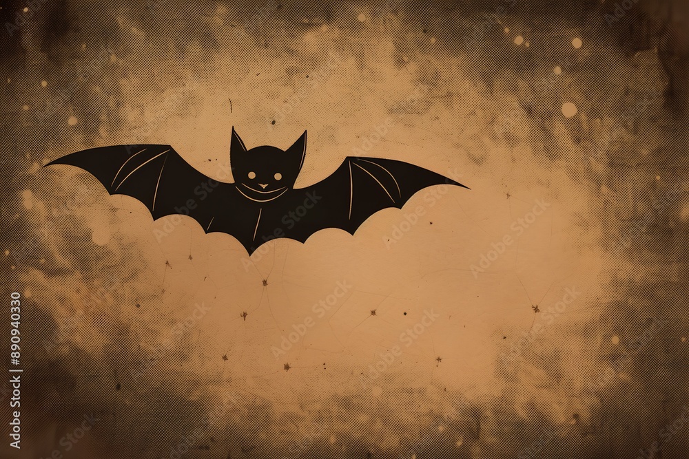 Wall mural halloween background with bats made by midjourney