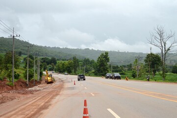 road construction in the countryside