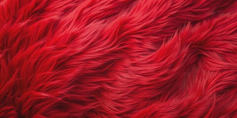 Fototapeta premium Close-up of soft, luxurious red fur texture. Ideal for backgrounds, fashion, and design projects. Elegant and vibrant with a smooth feel.