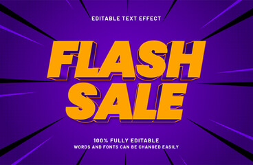 flash sale editable text effect in discount and sale text style