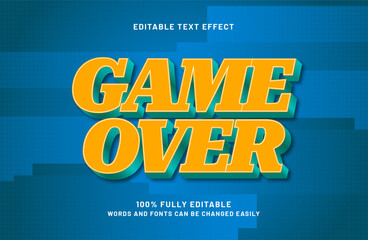 game over editable text effect in kids and simple text style