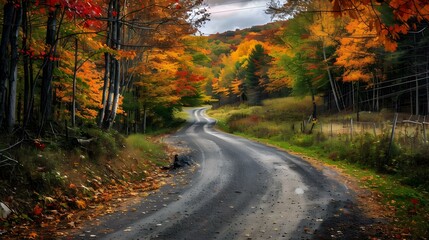 Fototapeta premium Autumn road in Vermont