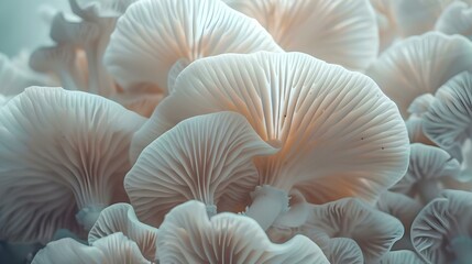 Macro shot of Sajor-caju Mushroom plants