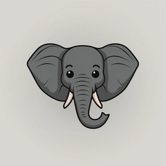 Fototapeta premium 2D Elephant Trunk Minimalist Emblem in Grey: A Simple Yet Striking Animal Symbol