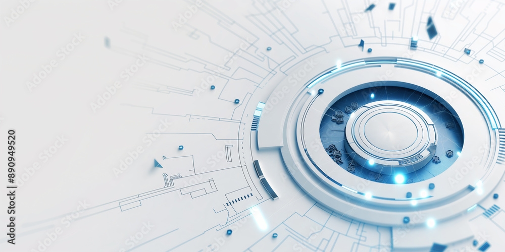 Leinwandbilder Circular technological structure representing data analysis and digital innovation