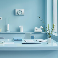 Minimalist Health Insurance Card at a Hospital Desk: Soothing and Contemporary Design