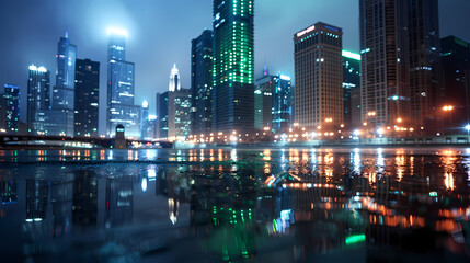 Obraz premium city skyline at night