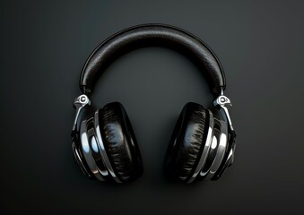 Studio Headphones with Worn Cables on Minimalist Background