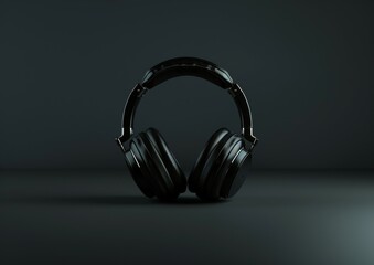 Studio Headphones with Worn Cables on Minimalist Background
