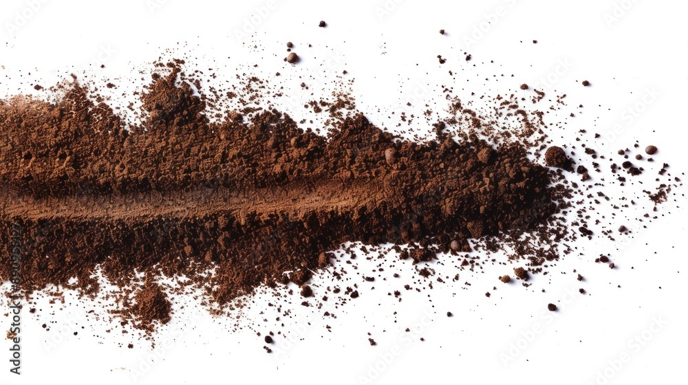 Poster a pile of dirt sits on a white surface, providing a simple yet effective visual representation of so