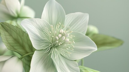 Fototapeta premium 33. An adorable 3D hellebore with soft, overlapping petals