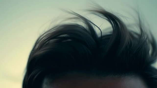 A handheld shot of someones hair slowly standing up on end mirroring their jaw dropping in amazement as they witness soing unexpected.