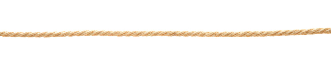 Hemp rope on white background. Organic material