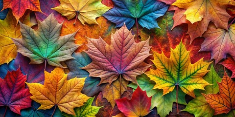 Vibrant Autumn Leaves Background. Colorful Fall Foliage for Seasonal Designs