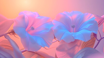 24. A lovely 3D morning glory with a radiant gradient