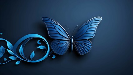 Obraz premium blue background with flowers,background with frame and flowers