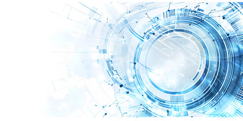 Obraz premium Futuristic Tech Design - Abstract Digital Technology Concept Illustration with Blue Circuit Elements