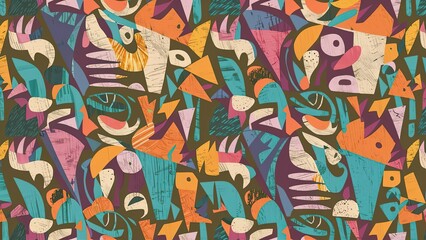 Naklejka premium an-abstract-vibrant-repeat-pattern-background