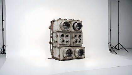 Obraz premium Clear Plain Shiny Soft Vintage Bokeh Cloudy Wave Like Geometric White Background or Texture