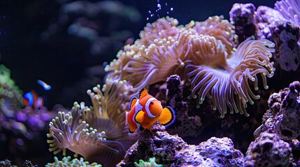 Fototapeta premium Clownfish in a Vibrant Coral Reef