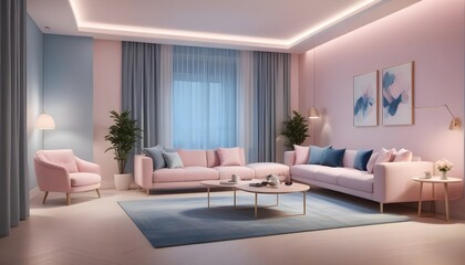 Fototapeta premium Photo interior modern design room 3d illustration