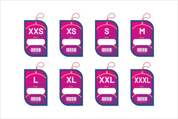 Set clothing size labels size label tag Clothing neck label tag concept no border vector design