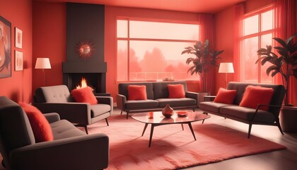 Fototapeta premium Photo interior modern design room 3d illustration
