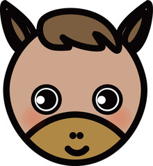 可愛い馬のイラスト・アイコン