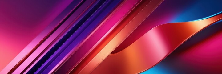 Fototapeta premium abstract background featuring diagonal lines in vibrant hues of pink, orange, and blue. Perfect for modern design projects and vibrant visuals.