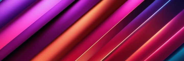 Fototapeta premium abstract background featuring diagonal lines in vibrant hues of pink, orange, and blue. Perfect for modern design projects and vibrant visuals.