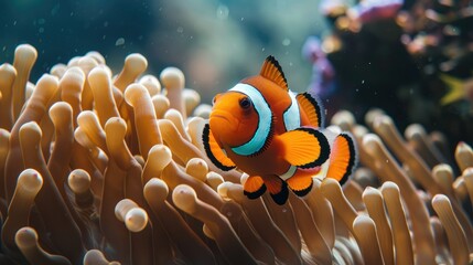 Clownfish Hiding in Anemone