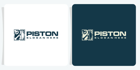 collection of diesel car repair and garage logo templates. Emblem with gear elements, and pistons