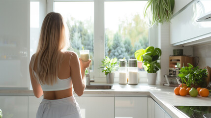 Morning Smoothie in a Bright Kitchen