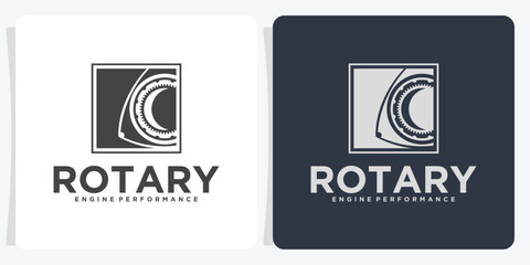 collection of rotary engine components. Car service, rotary engine repair icon