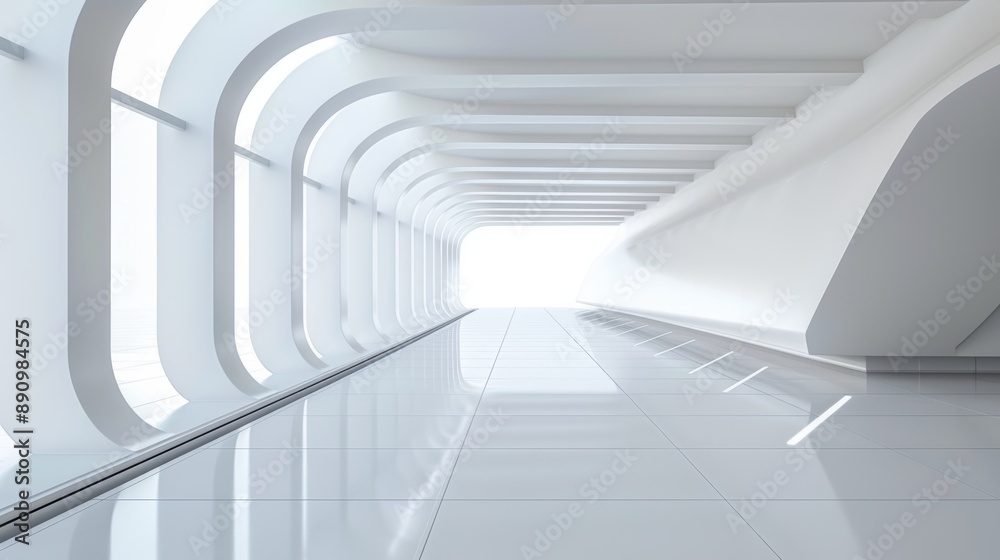 Canvas Prints bright empty futuristic corridor going up to the light