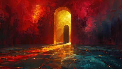 Golden Archway in Red Room