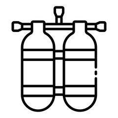 Scuba oxygen tank icon for diving and underwater themes
